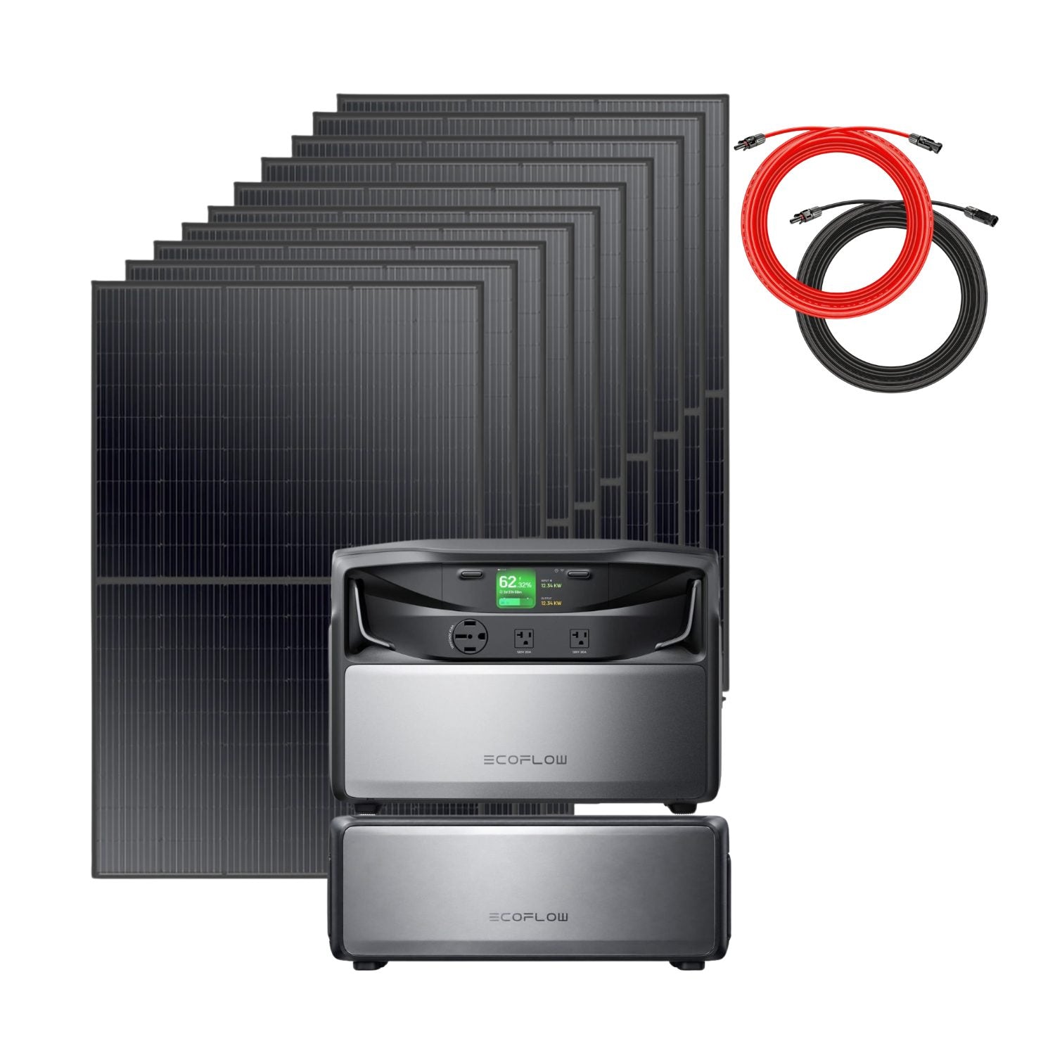 EcoFlow TITAN 5000 Plus Whole-Home Battery Backup with 2 batteries, ten Rich Solar 400W Solar Panels and a Rich Solar 50 ft Cable Set