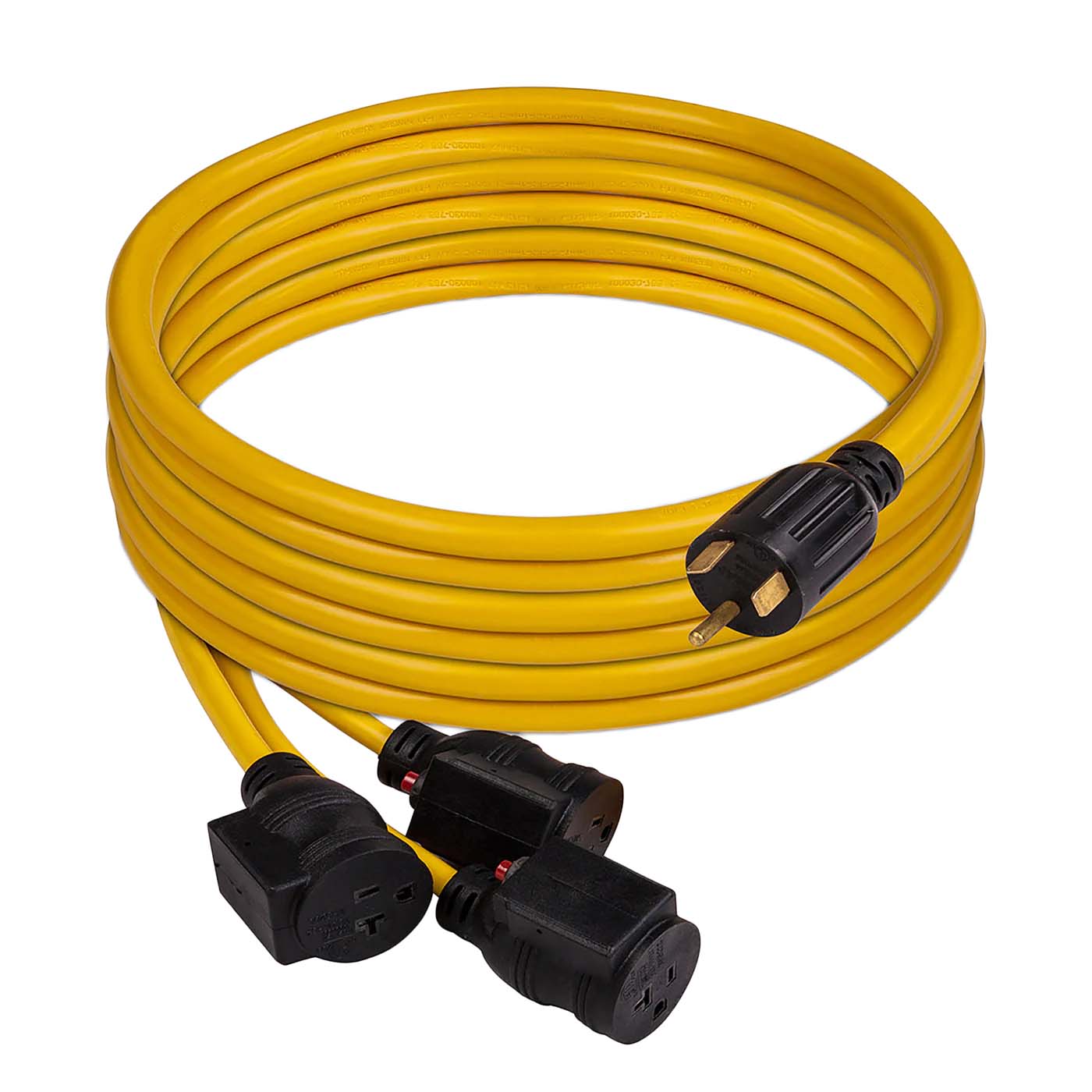Firman 25' Heavy Duty TT-30P to (3)5-20R Portable Generator Power Cord With Storage Strap