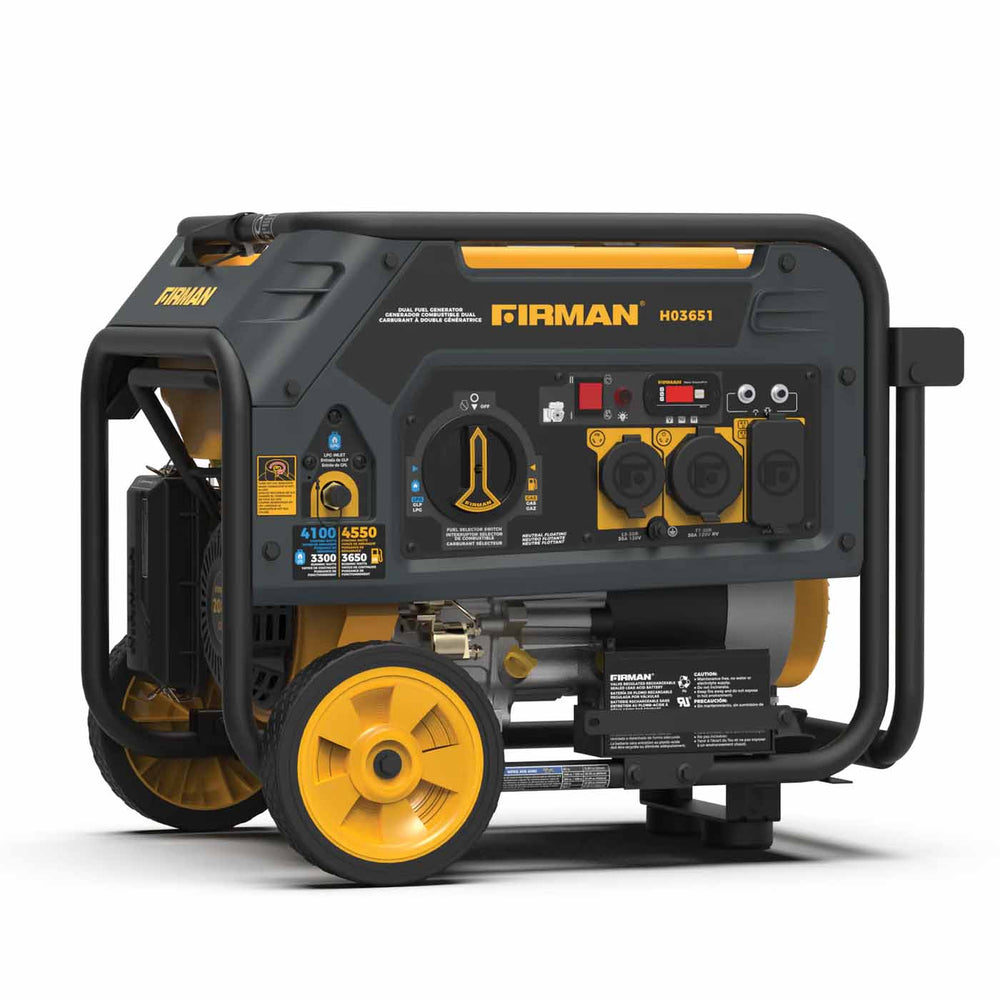 Firman H03651 Dual Fuel 4550W Portable Generator Front View