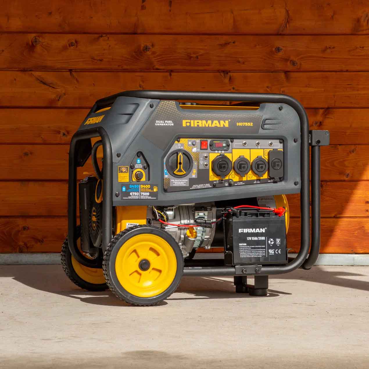 Firman H07552 Dual Fuel 7500W Portable Generator Outdoors