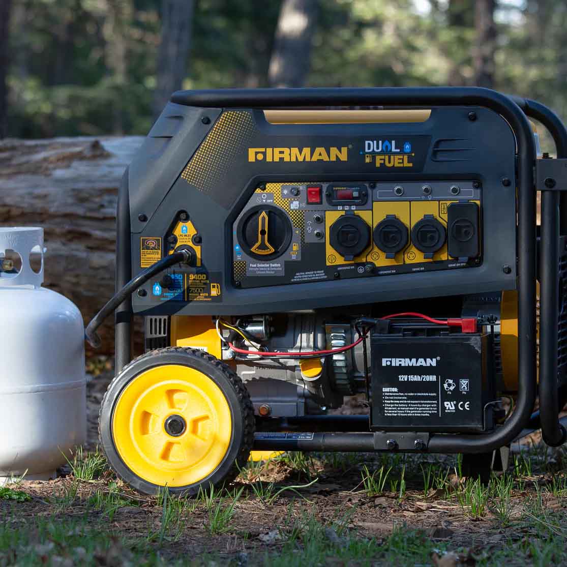 Firman H07552 Dual Fuel 7500W Portable Generator With Propane Tank