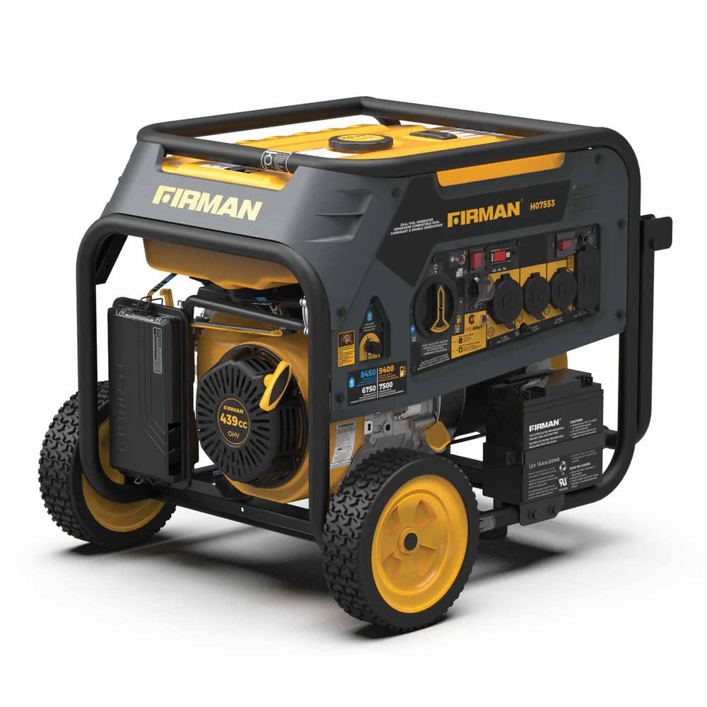 Firman H07553 Dual Fuel 9400W Portable Generator | Electric Start 120/240V With CO Alert