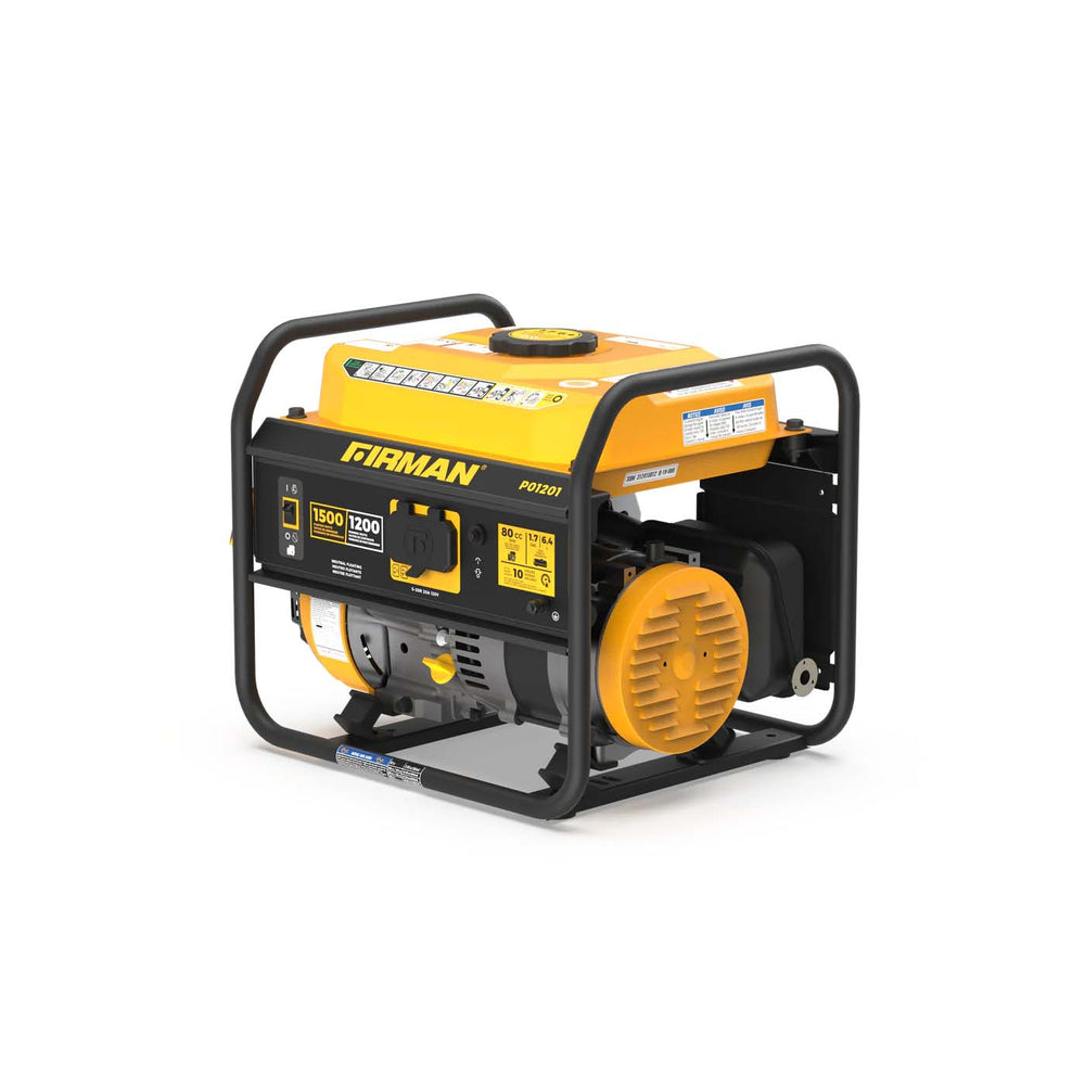 Firman P01201 Gasoline 1500W Generator Front View And Right Side View