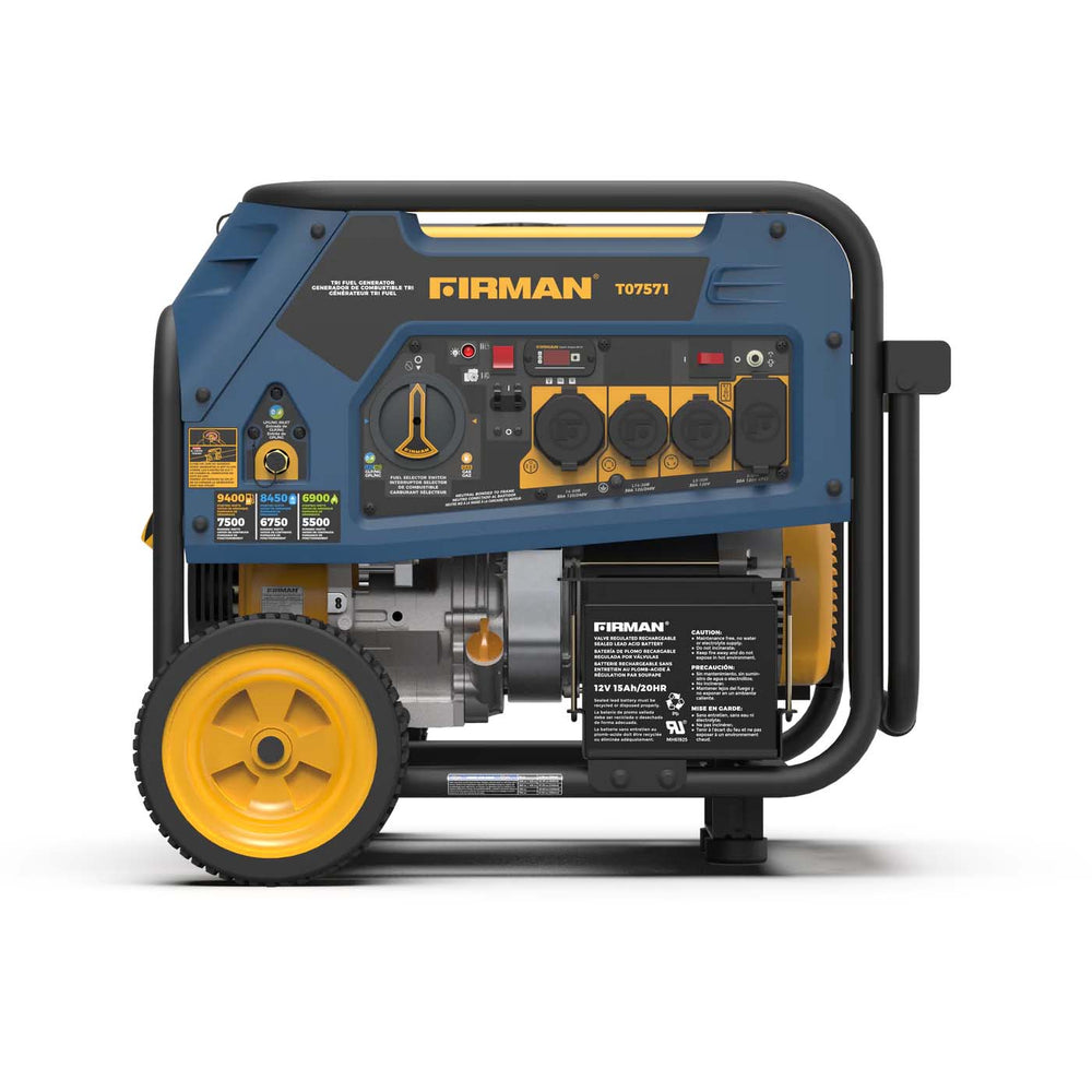 Firman T07571 Tri-Fuel 7500W Portable Generator | Electric Start 120/240V