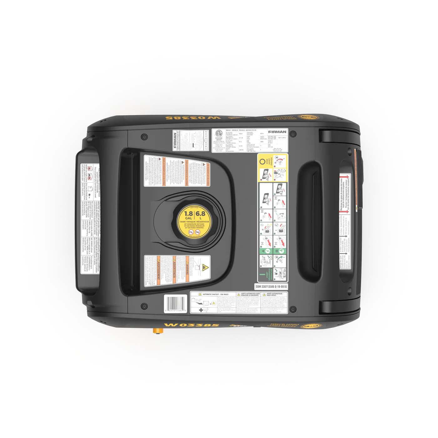 Firman W03385 Gasoline 3650W Generator Top View
