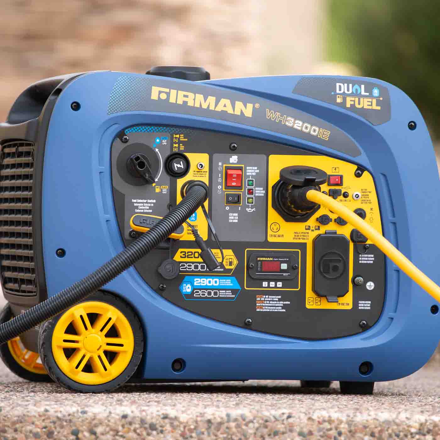 Firman WH02942 Dual Fuel 3200W Generator Outdoors