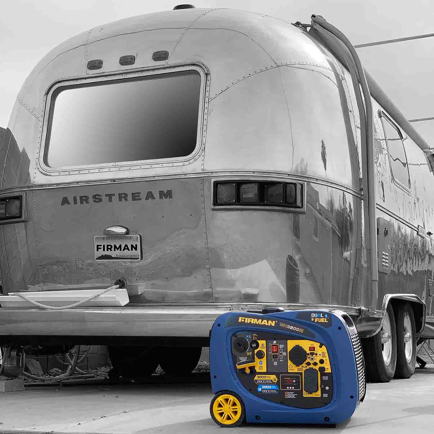 Firman WH02942 Dual Fuel 3200W Generator Powering An Airstream RV