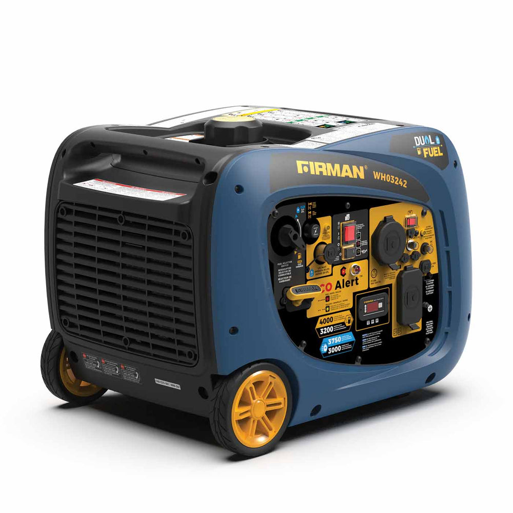 Firman WH03242 Dual Fuel 4000W Generator Left Side and Front View