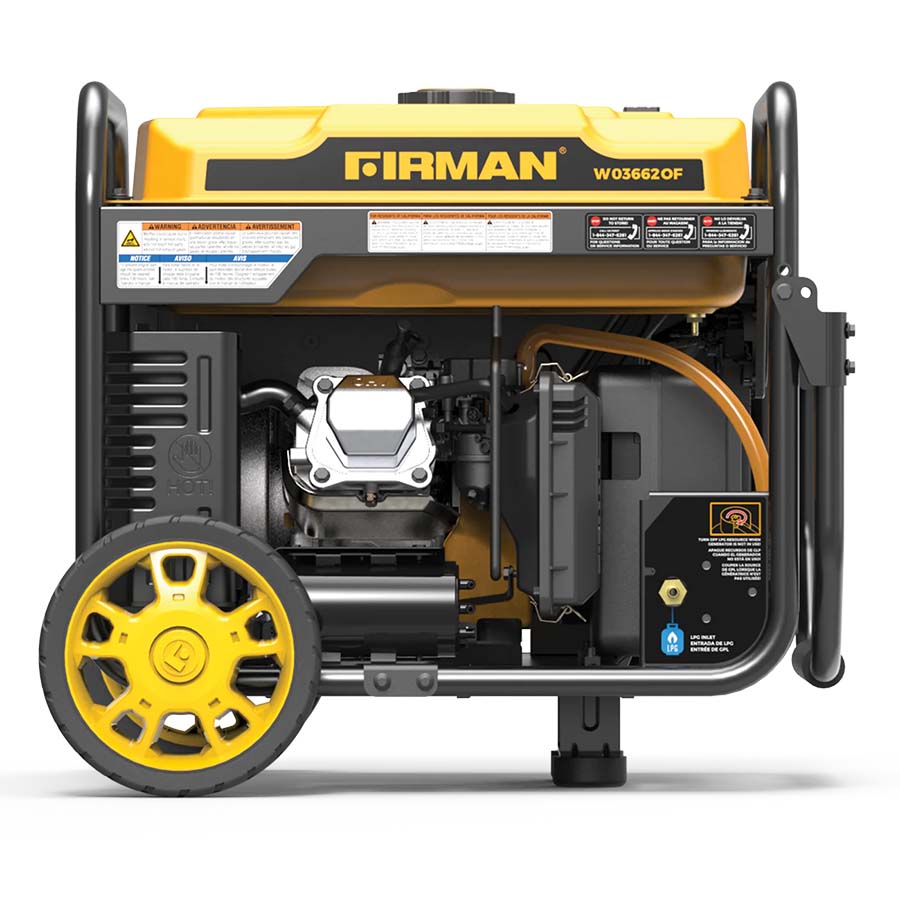 Firman WH03662OF Dual Fuel Open Frame Inverter Generator 4500W Electric Start Rear View