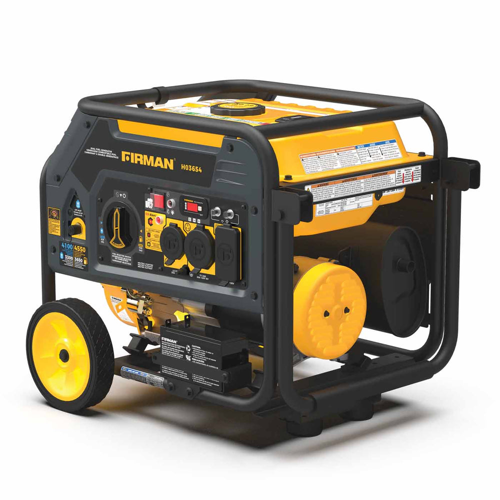 Firman H03654 Dual Fuel 4550W Generator Front and Right View