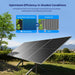 Ground-mounted 590W bifacial panels with half-cut cells under partial tree shade