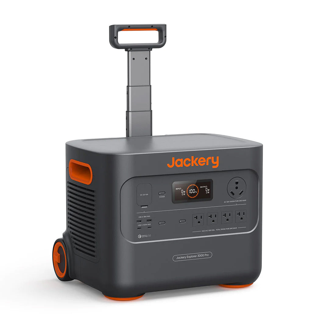 Jackery Explorer 3000 Pro Portable Power Station Front View and Side View With Handle
