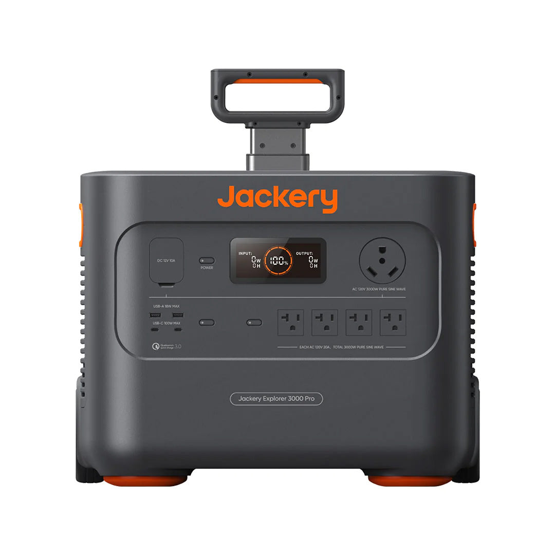 Jackery Explorer 3000 Pro Portable Power Station Front View With Handle