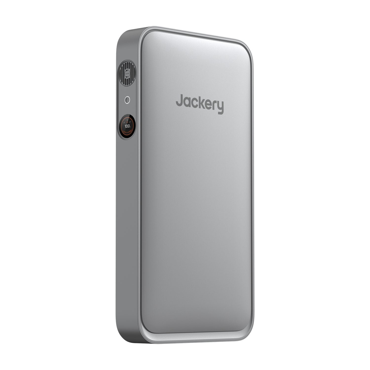 Jackery FridgeGuard refrigerator battery backup with its LCD screen and power button on the left side