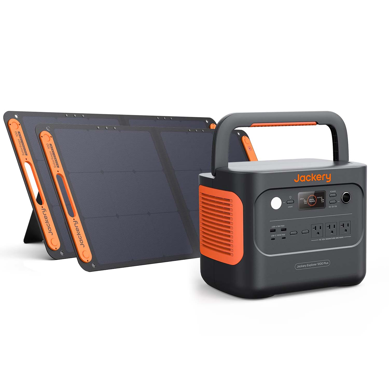 Jackery Explorer 1000 Plus Portable Power Station 2 x SolarSaga 100W Panels