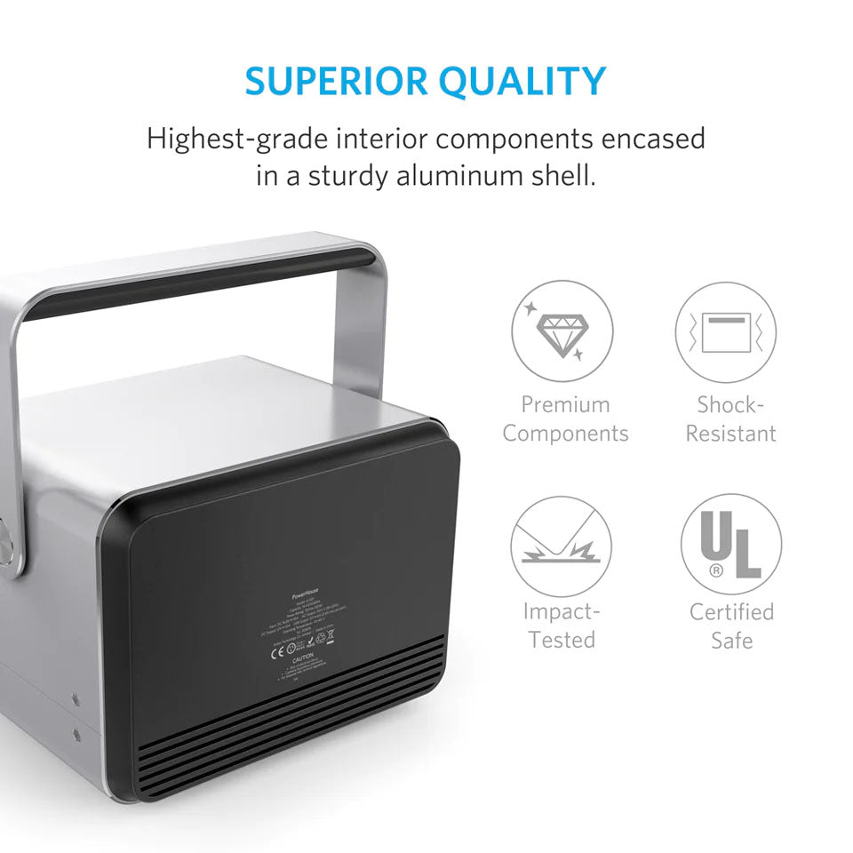 The Anker PowerHouse 400 Portable Power Station Has The Highest Grade Interior Components Encased In A Sturdy Aluminum Shell