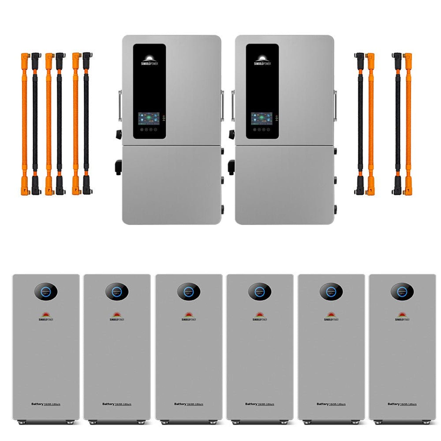 Two SGS-12K18MAX hybrid inverters with six PowerMax 314 Outdoor batteries for 96.42kWh