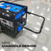 U-handle on the DuroMax XP13750 series, tri-fuel model shown