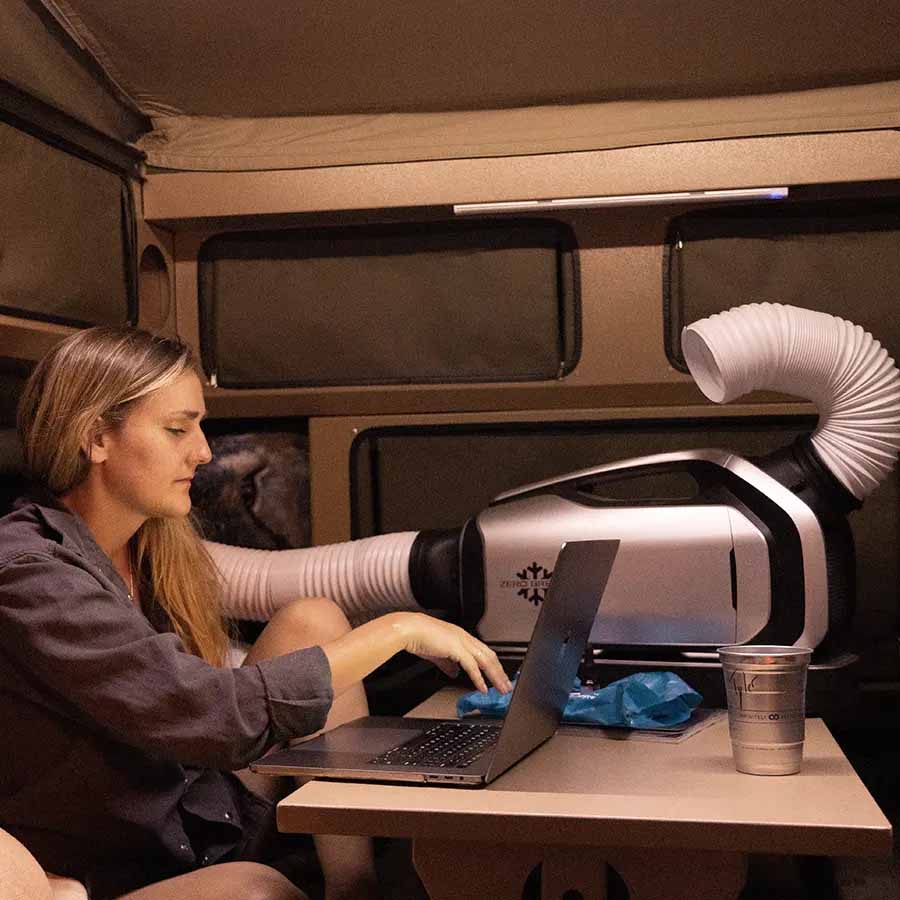 ZERO BREEZE Mark 2 Portable Air Conditioner – 2300 BTU, Battery Or AC Power, For Camping, Vans, Small Rooms