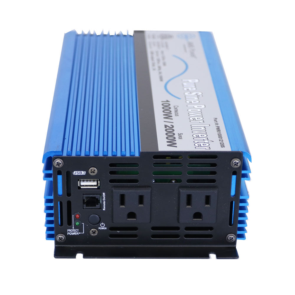 AIMS Power 1000W 12V Pure Sine Power Inverter Side View