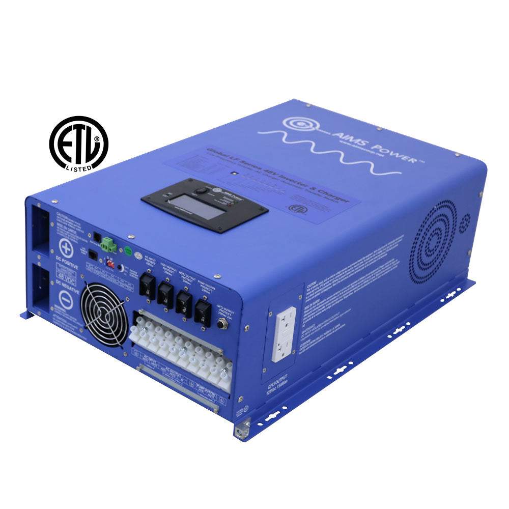 AIMS Power Pure Sine Inverter Charger | 12,000 Watts | 48 Volts