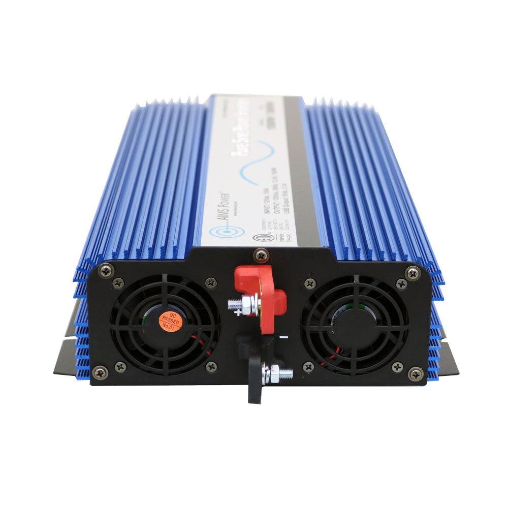 AIMS Power 1500W 12V Pure Sine Power Inverter Top & Side View
