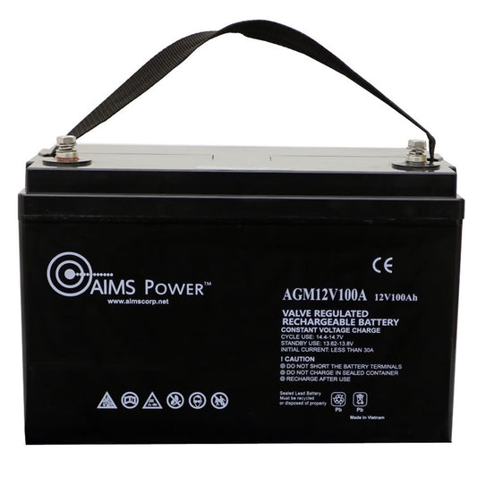 AIMS Power AGM Deep Cycle Heavy Duty Battery | 12 Volts | 100Ah