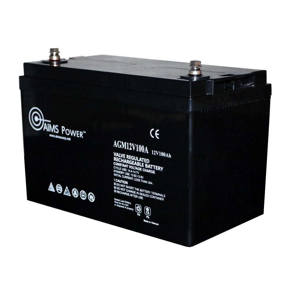 AIMS Power 12V 100Ah AGM Deep-Cycle Heavy Duty Battery