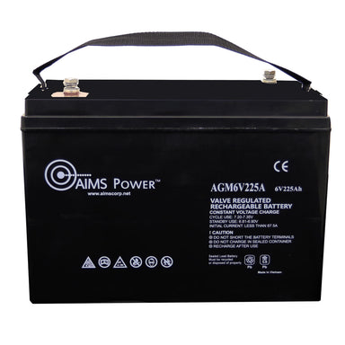AIMS Power 6 Volt 225A AGM Deep-Cycle Heavy Duty Battery