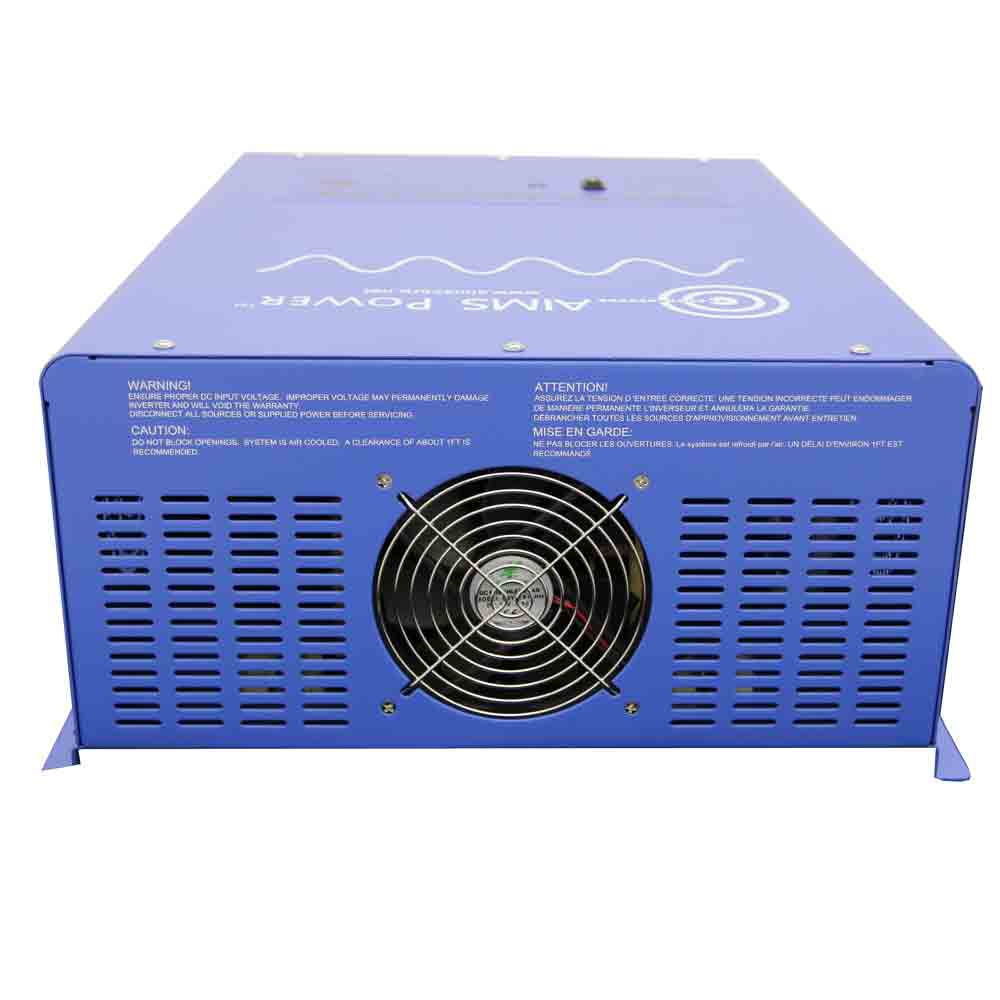 AIMS Power Pure Sine Inverter Charger | Single Phase 120VAC Output | 6000 Watts | 24 Volts