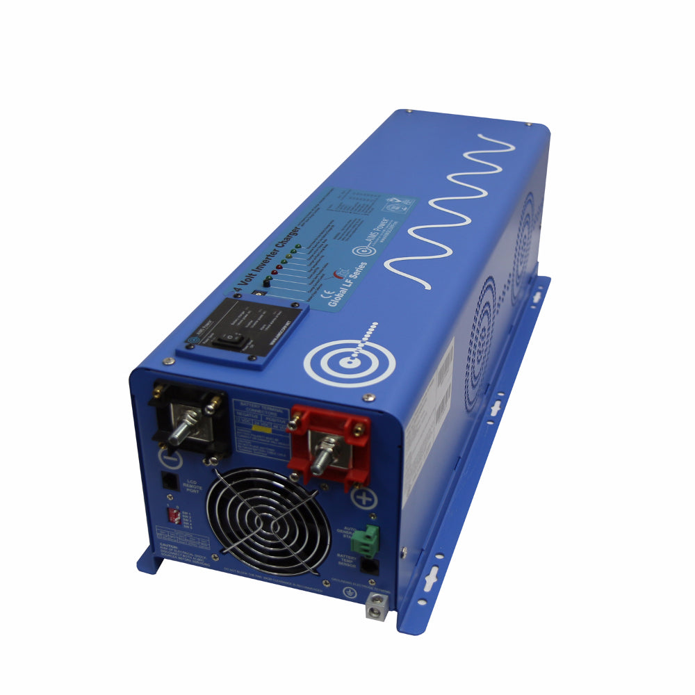 AIMS Power 6000 Watts 48 Volts Pure Sine Inverter Charger Rear & Top View
