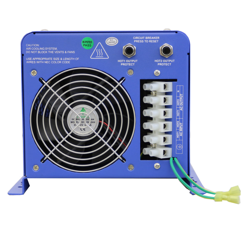 AIMS Power 4000 Watt 48 Volt Pure Sine Inverter Charger AC Inputs & Outputs