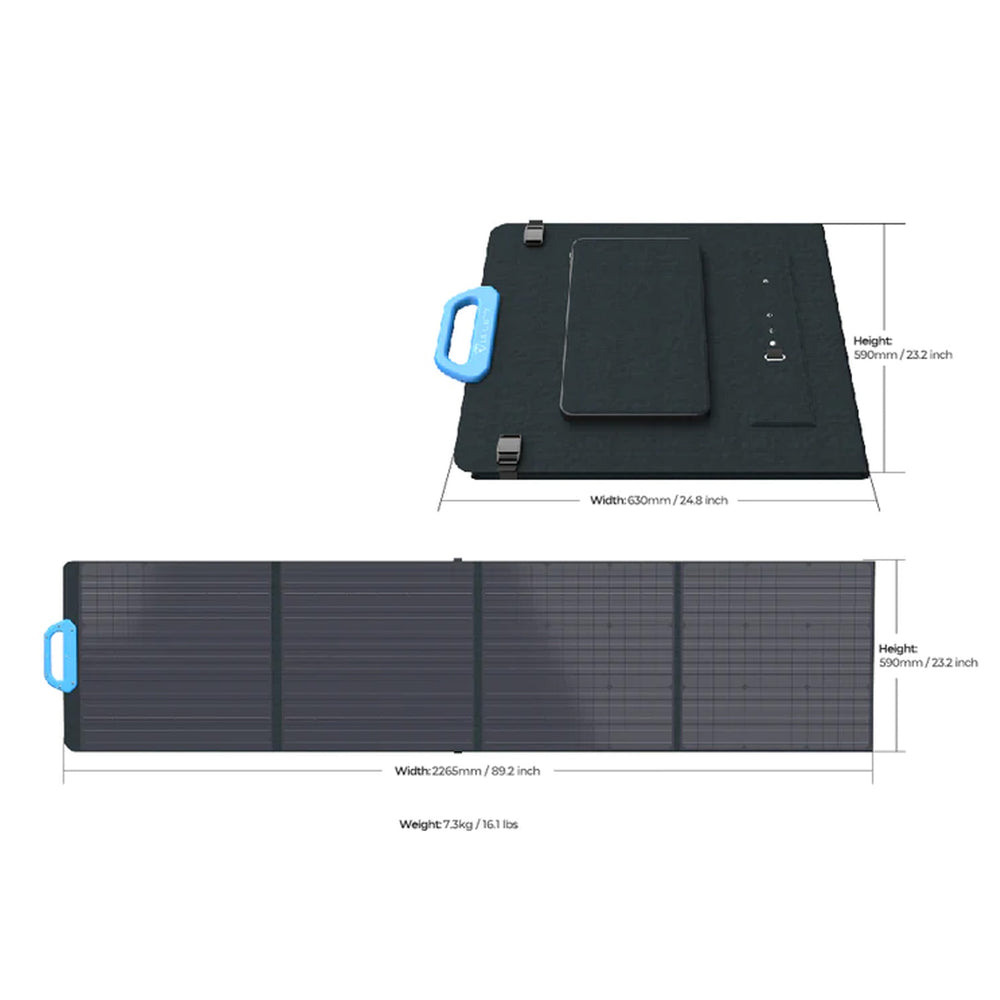 BLUETTI PV200 Foldable Solar Panel Dimensions