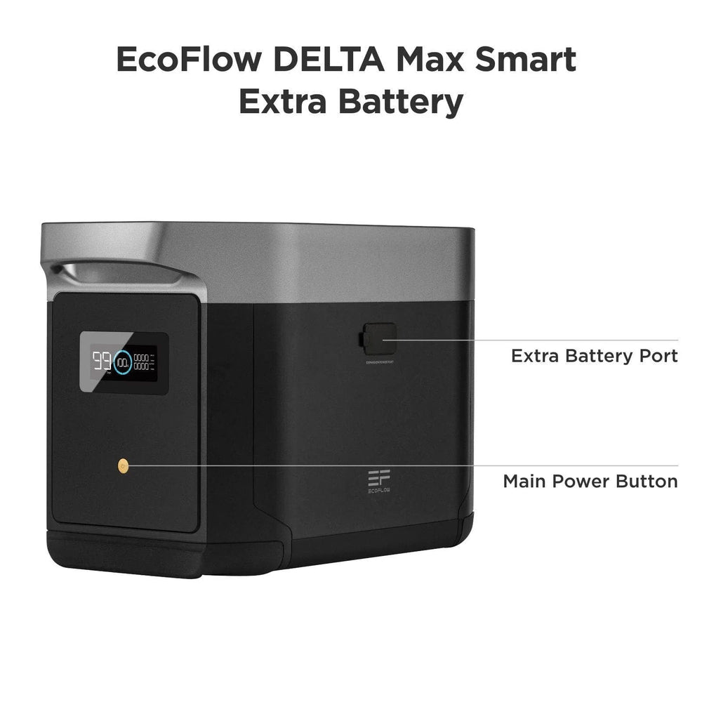 EcoFlow DELTA Max Smart Extra Battery Extra Battery Port & Main Power Button
