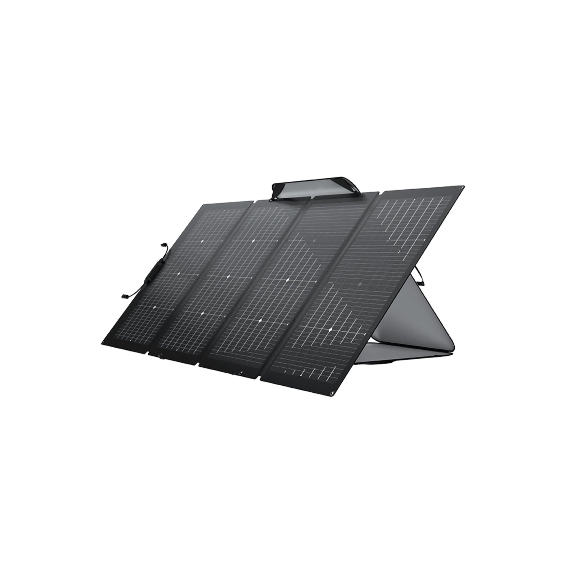 EcoFlow 220W Bifacial Portable Solar Panel Front & Side View