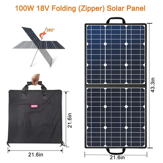 Flashfish 100W Foldable & Portable Solar Panel