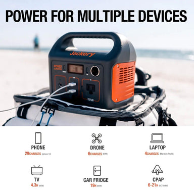 The Jackery 290 Can Power Multiple Devices