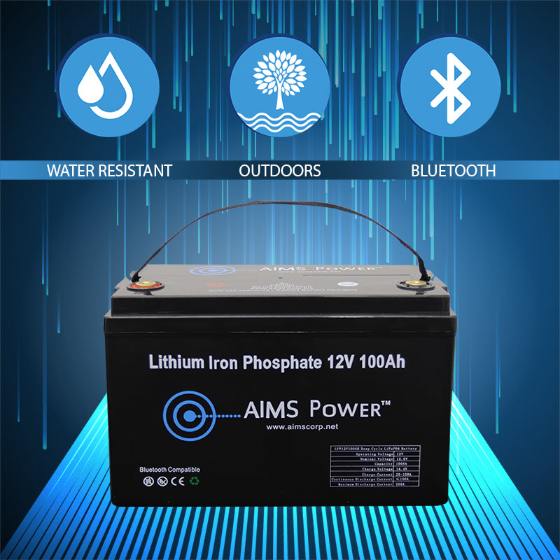 AIMS Power 12V 100Ah Lithium Iron Phosphate Battery