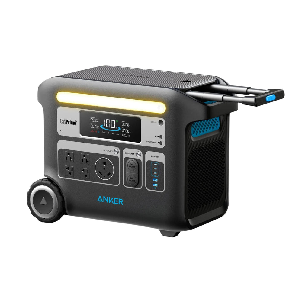 Anker 767 Powerhouse 2048Wh Portable Power Station Front & Side View