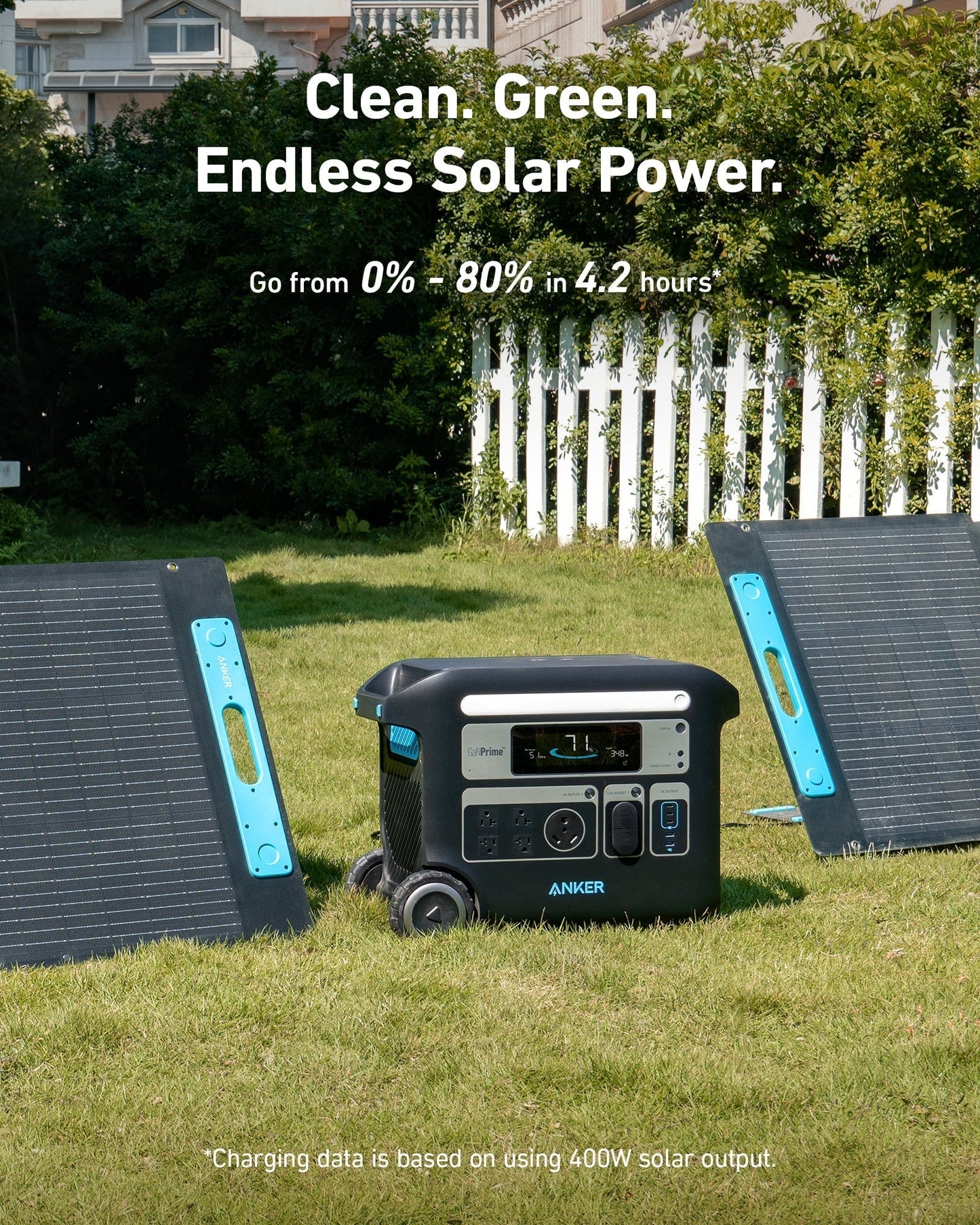 Clean, Green. Endless Solar Power. Go from 0% - 80% in 4.2 hours