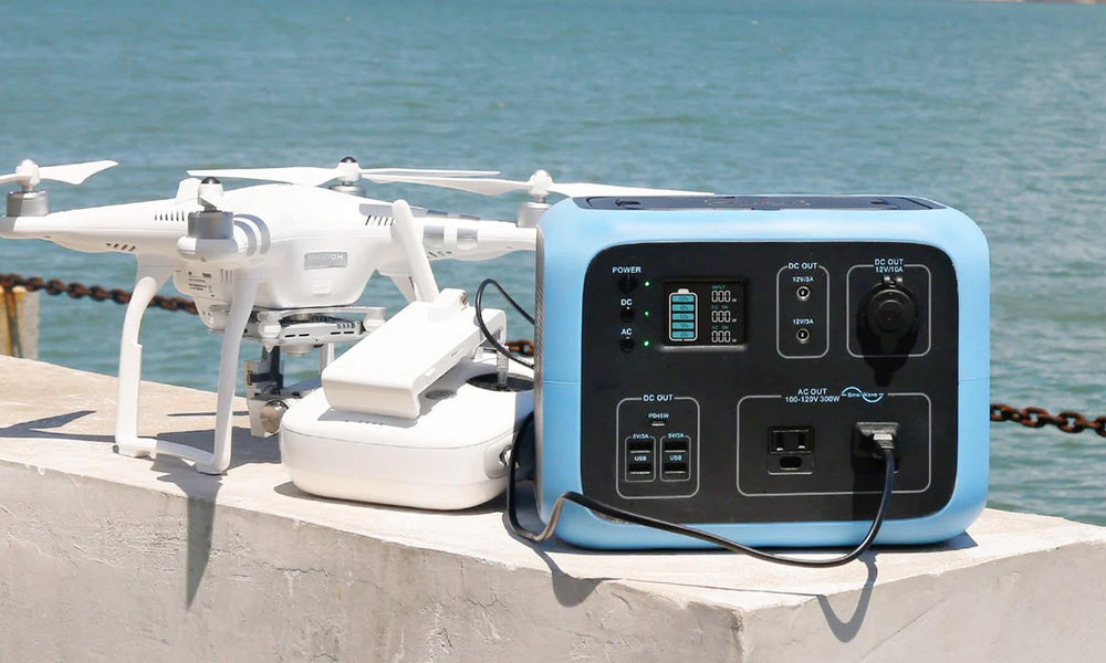 BLUETTI AC50S Charging A Drone