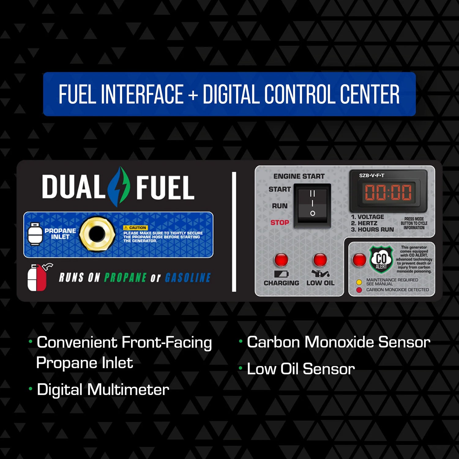 DuroMax XP5500HX Dual Fuel 4500W/5500W Portable HX Generator | CO Alert