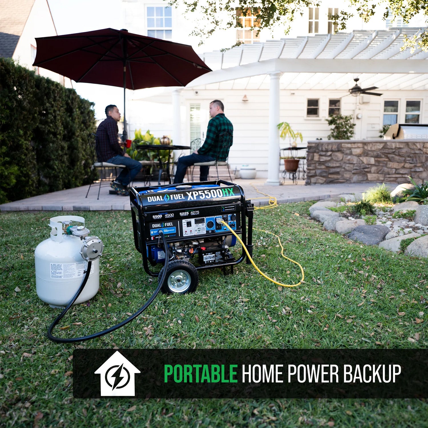 DuroMax XP5500HX Dual Fuel 4500W/5500W Portable HX Generator | CO Alert