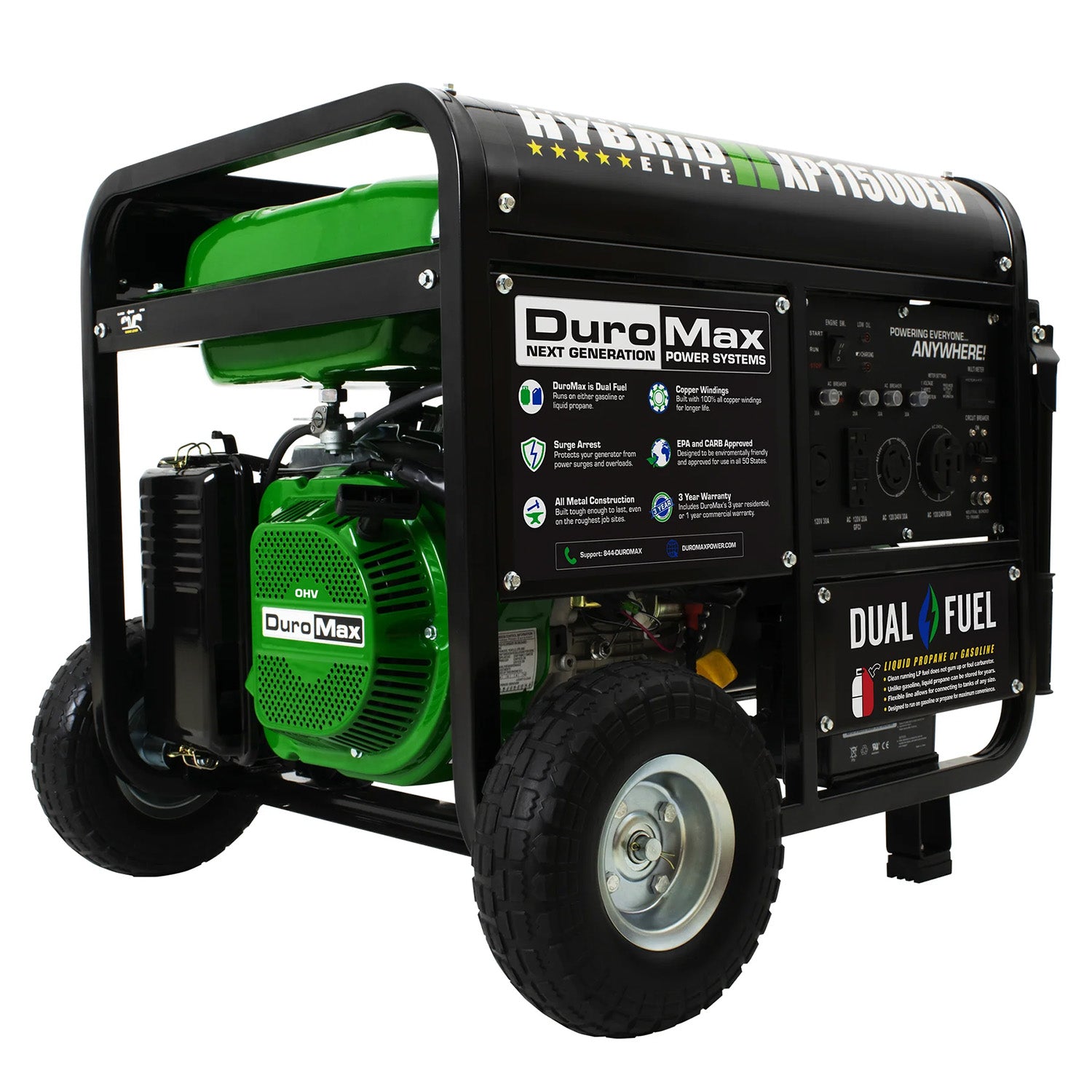 DuroMax XP11500EH Dual Fuel Portable Generator