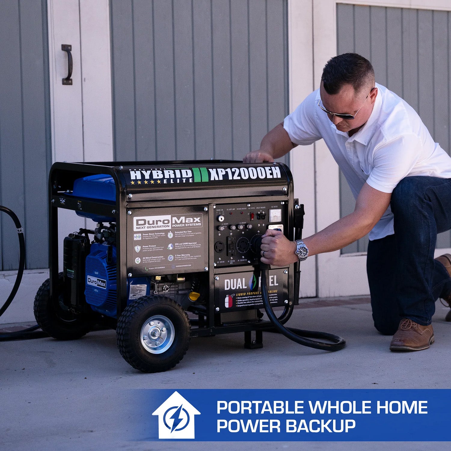 DuroMax XP12000EH Dual Fuel Portable Generator Can Supply Whole Home Power Backup