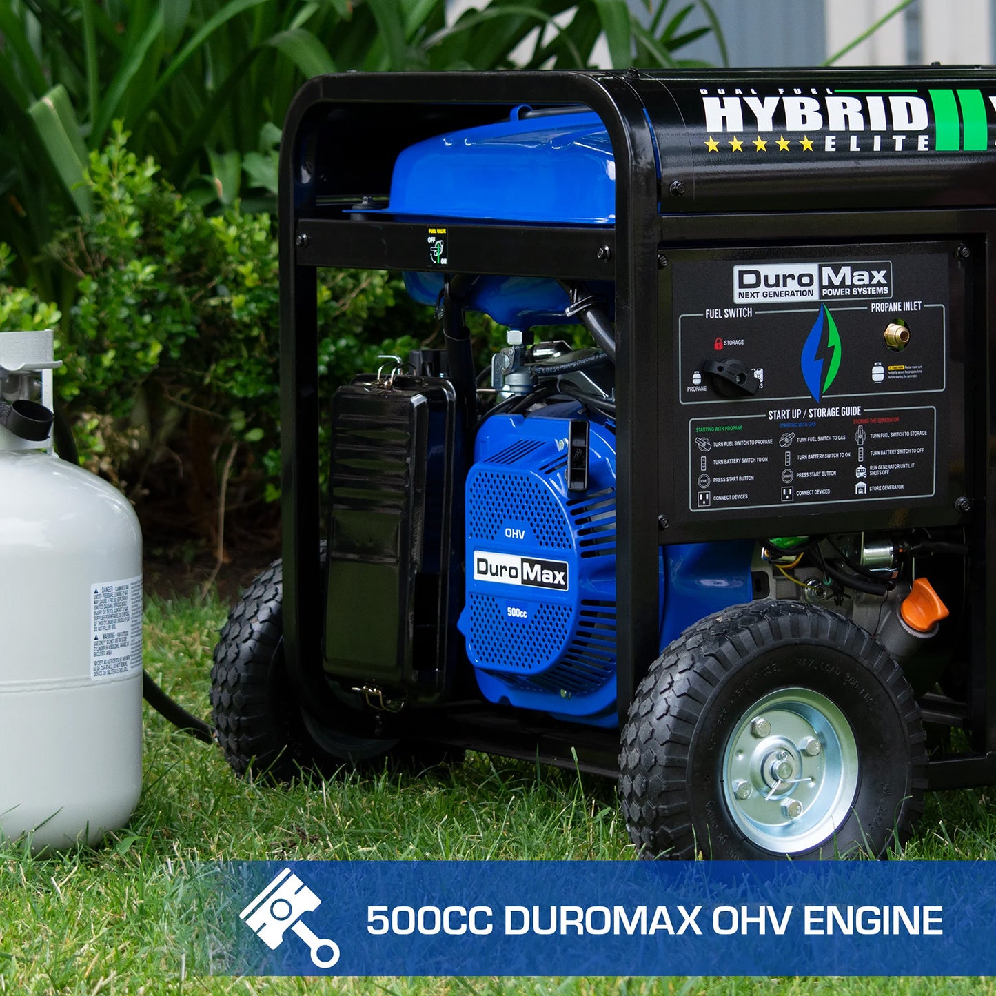 DuroMax XP13000EH Dual Fuel Portable Generator - 500CC OHV Engine