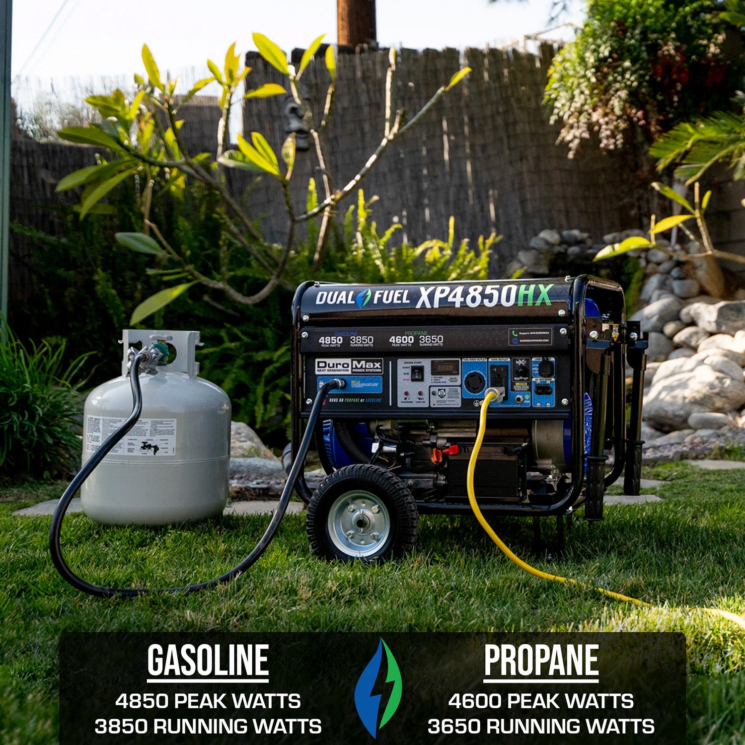 DuroMax XP4850HX Dual Fuel 3850W/4850W Portable HX Generator | CO Alert | EPA & CARB Approved