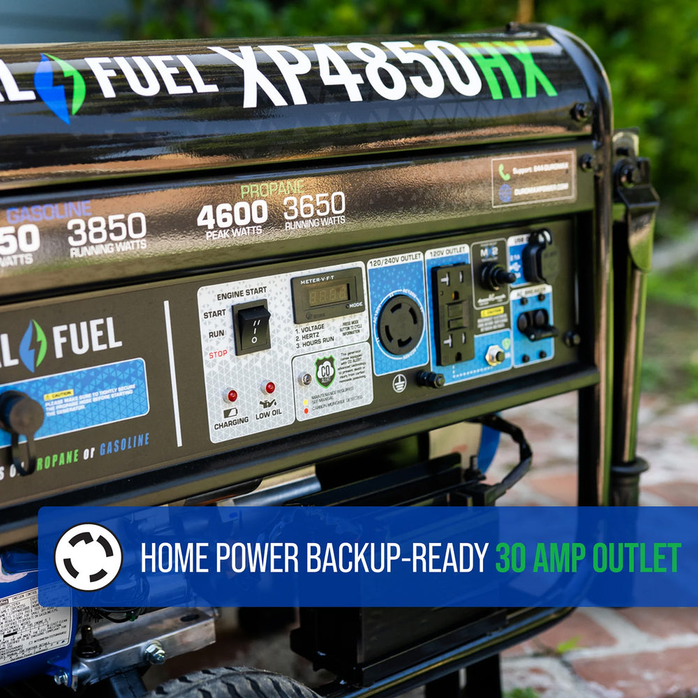 DuroMax XP4850HX Dual Fuel Portable HX Generator w/ CO Alert | 4850 Watts