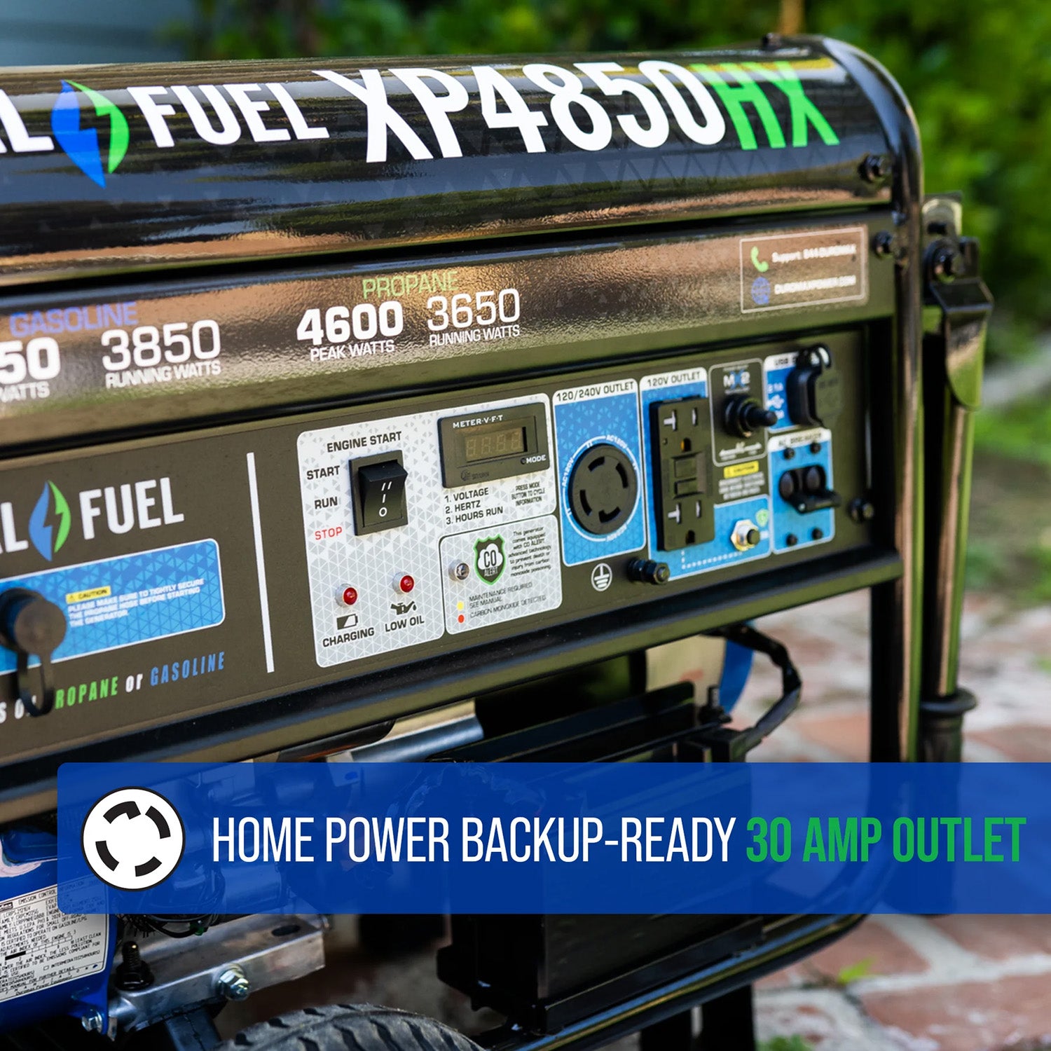 DuroMax XP4850HX Dual Fuel 3850W/4850W Portable HX Generator | CO Alert | EPA & CARB Approved