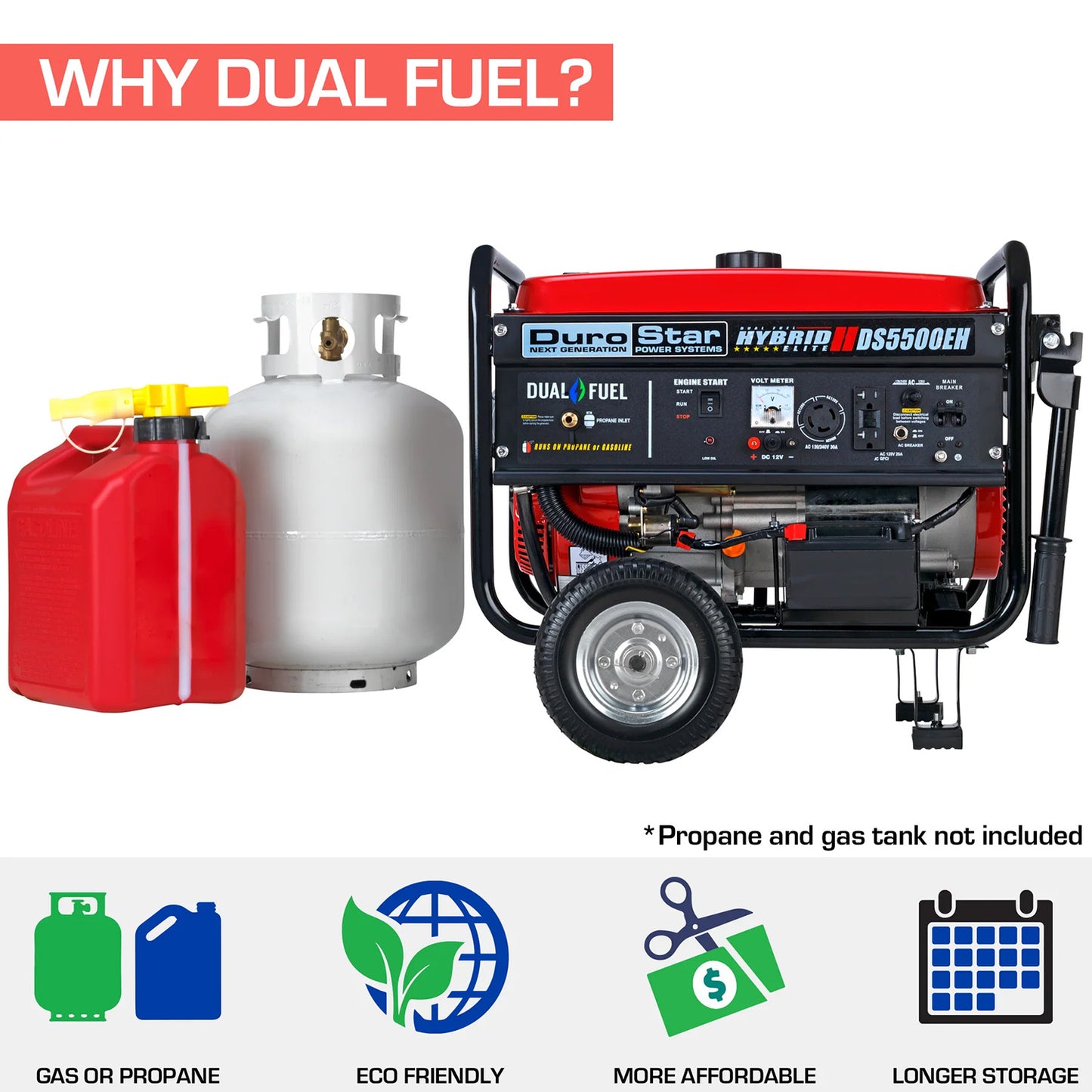 DuroStar DS5500EH Dual Fuel Portable Generator - Why Dual Fuel?